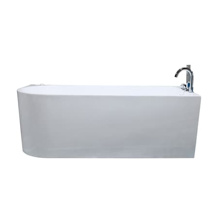 A and E Bath and Shower Ovid 66.93" Three Wall Alcove Acrylic Soaking Tub with Right Drain Glossy