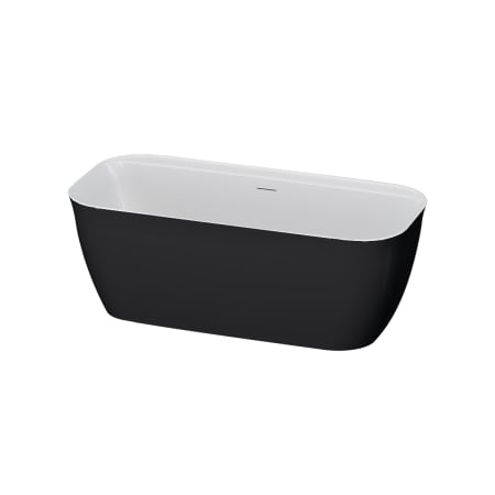 A and E Bath and Shower Panya 63" Free Standing Acrylic and Fiberglass Soaking Tub with Center Drain and Overflow Black
