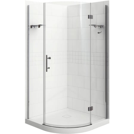 A and E Bath and Shower Risco 75" High x 38" Wide Shower Module Polished Chrome
