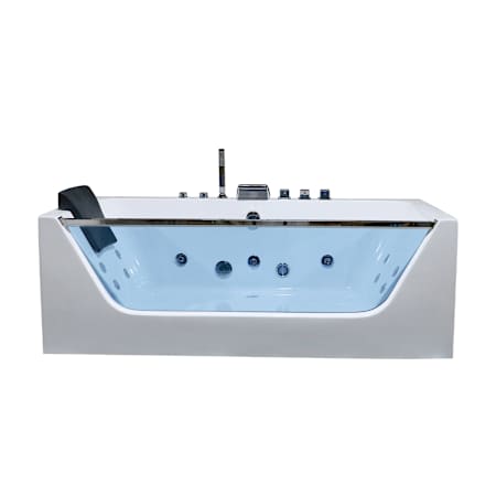A and E Bath and Shower Santa 59.45" Corner Acrylic Soaking Tub with Rear Drain Glossy