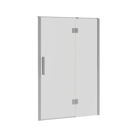 A and E Bath and Shower 74" High x 48" Wide Hinged Framed Shower Door with Tempered Glass Chrome