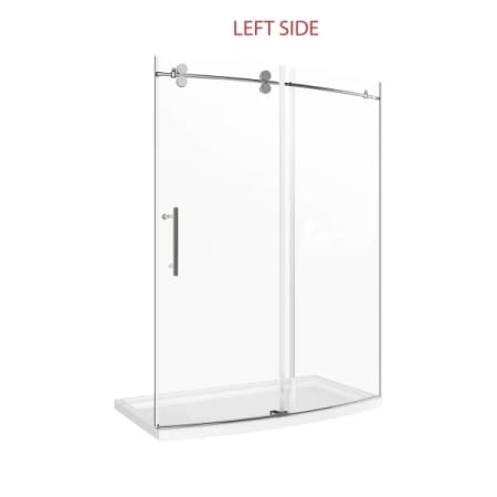A and E Bath and Shower 81" High x 60" Wide Sliding Frameless Shower Door with Clear Glass Polished Chrome