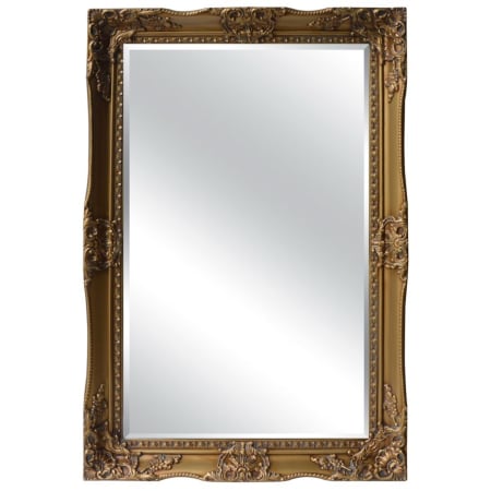 A and E Bath and Shower Modern 31-1/2" W x 47-3/16" H Rectangular Wood Framed Bathroom Mirror Wood Finish with Country Gold