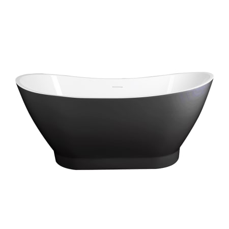 A and E Bath and Shower 60" Free Standing Acrylic Soaking Tub with Center Drain and Overflow Black