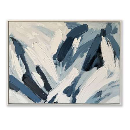 A and E Bath and Shower Veil 48" x 36" Framed Abstract Painting N/A