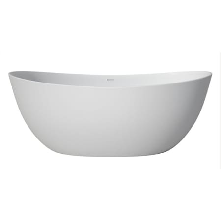 A and E Bath and Shower Weldon 64.96" Free Standing Resin Soaking Tub with Center Drain White Matte