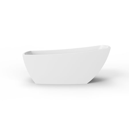A and E Bath and Shower Yori 59" Free Standing Acrylic and Fiberglass Soaking Tub with Center Drain Glossy White