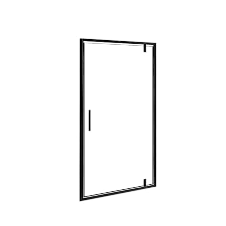A and E Bath and Shower 77" High x 40" Wide Hinged Framed Shower Door with Tempered Glass Black