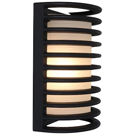 Access Lighting Bermuda 1 Light Outdoor Wall Sconce - 11" Tall with Frosted Glass Shade Black