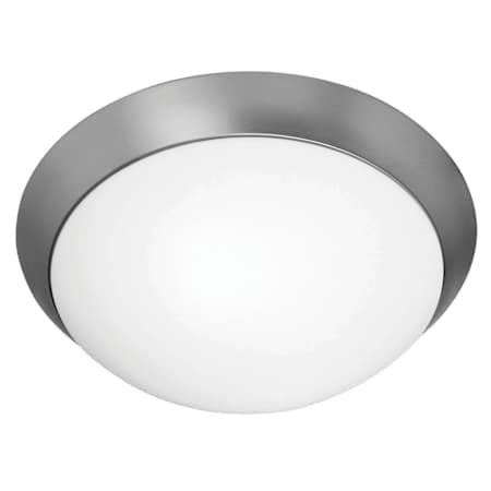 Access Lighting Cobalt 2 Light 15" Wide Flush Mount Bowl Ceiling Fixture Brushed Steel / Opal