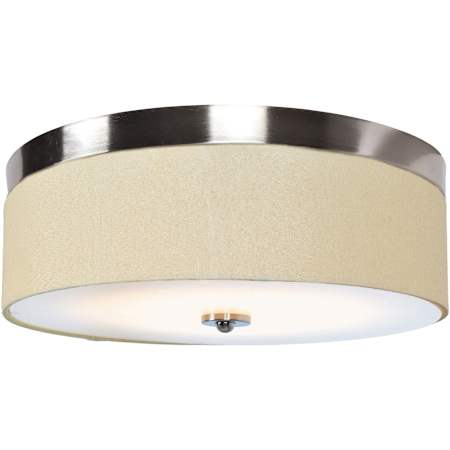 Access Lighting Mia Single Light 16" Wide Integrated LED Flush Mount Drum Ceiling Fixture Brushed Steel / Acrylic