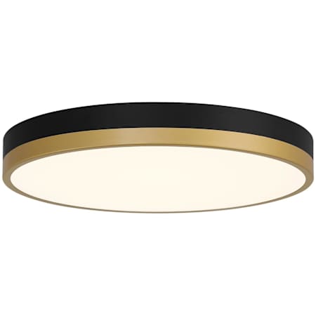 Access Lighting Coco 15" Wide LED Flush Mount Ceiling Fixture Black / Antique Brushed Brass / White