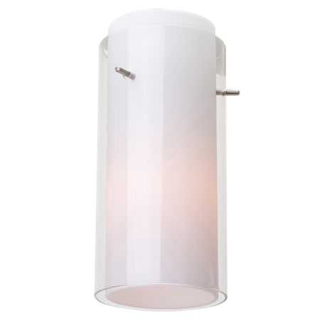 Access Lighting Mini Pendant Cylinder Glass Shade from the Gn'G Collection Brushed Steel / Clear / Opal