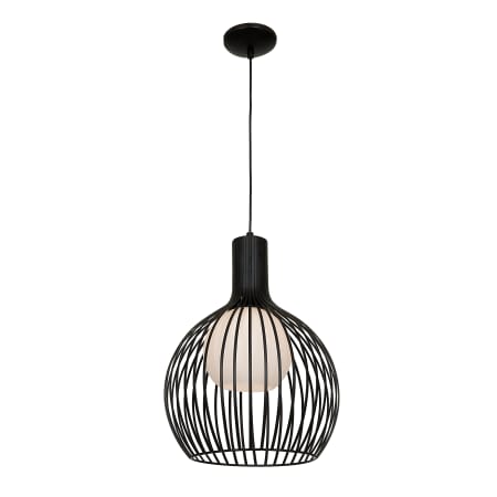 Access Lighting Chuki 15" Wide Cage Pendant Black / Opal
