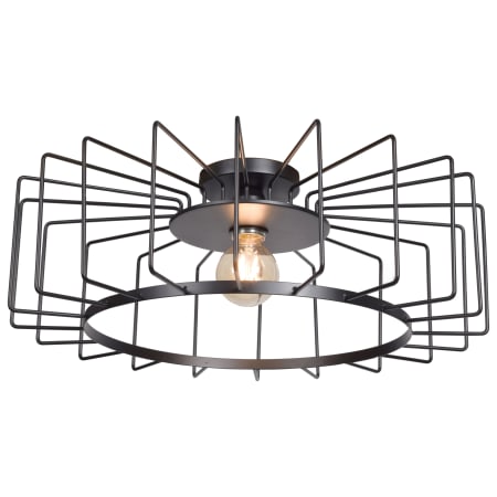 Access Lighting Wired 23" Wide LED Semi-Flush Drum Ceiling Fixture Black