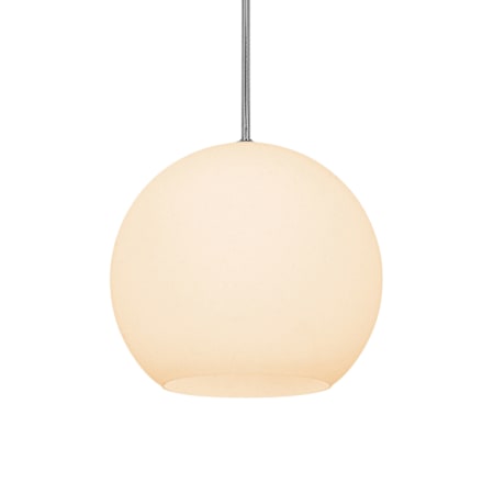 Access Lighting Nitrogen 1 Light 14" Wide Pendant with Frosted Glass Shade Brushed Steel / Opal