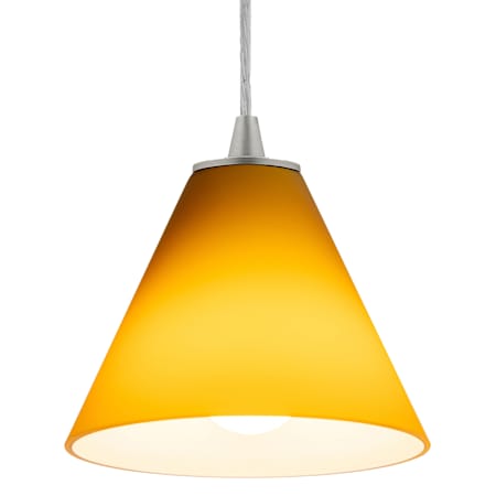 Access Lighting Sydney 1 Light Mini Pendant Brushed Steel / Amber