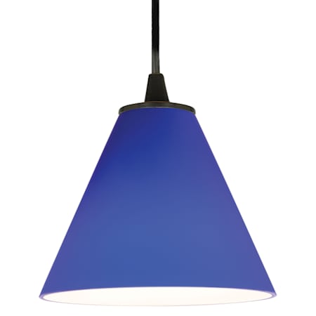 Access Lighting Martini 1 Light LED Pendant - 7" Wide with Cobalt Glass Shade Oil Rubbed Bronze