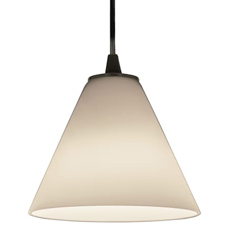 Access Lighting Martini 1 Light LED Pendant - 7" Wide with White Glass Shade Oil Rubbed Bronze
