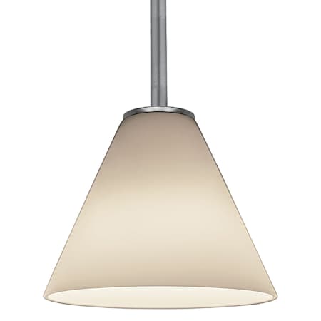 Access Lighting Martini 1 Light LED Pendant - 7" Wide with White Glass Shade Brushed Steel