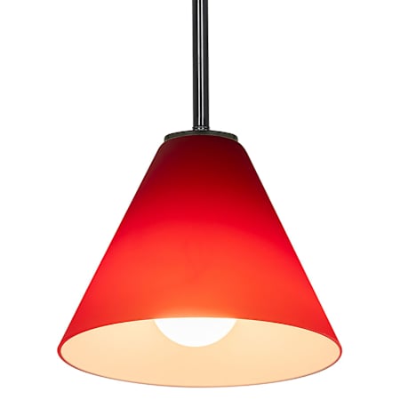 Access Lighting Martini 1 Light LED Pendant - 7" Wide with Red Glass Shade Oil Rubbed Bronze