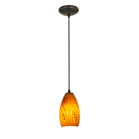 Access Lighting Sydney 1 Light Oil Rubbed Bronze Corded Pendant Oil Rubbed Bronze / Amber Sky