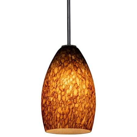 Access Lighting Champagne 5" Wide Mini Pendant Oil Rubbed Bronze / Brown Stone