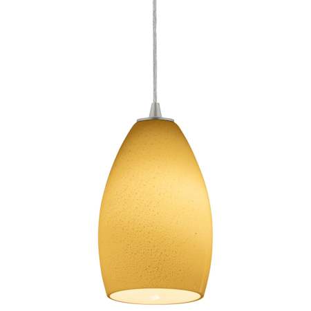 Access Lighting Champagne 1 Light LED Pendant - 5" Wide with Maya Glass Shade Brushed Steel