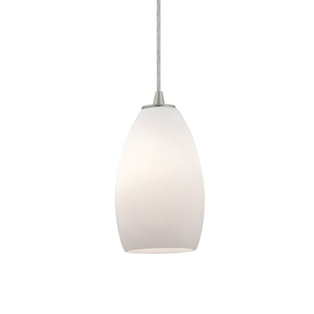 Access Lighting Champagne 1 Light LED Pendant - 5" Wide with Opal Shade Brushed Steel