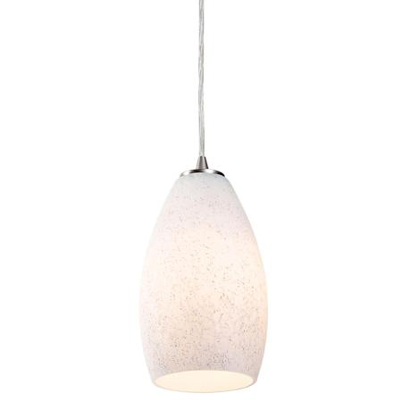 Access Lighting Champagne 1 Light LED Pendant - 5" Wide with White Stone Glass Shade Brushed Steel
