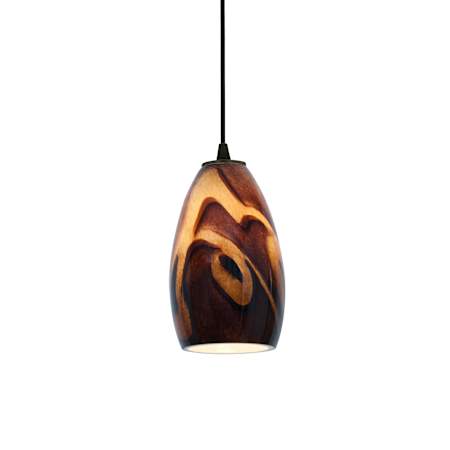 Access Lighting Champagne 1 Light LED Pendant - 5" Wide with Inca Glass Shade Oil Rubbed Bronze