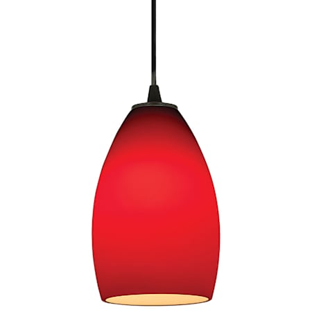 Access Lighting Champagne 1 Light LED Pendant - 5" Wide with Red Glass Shade Oil Rubbed Bronze