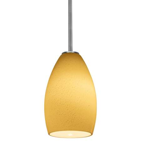 Access Lighting Champagne 1 Light LED Pendant - 5" Wide with Maya Glass Shade Brushed Steel