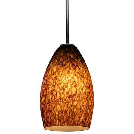 Access Lighting Champagne 1 Light LED Pendant - 5" Wide with Brown Slate Glass Shade Oil Rubbed Bronze