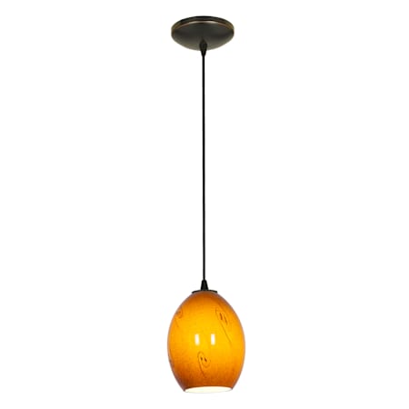 Access Lighting Sydney 1 Light Oil Rubbed Bronze Corded Pendant Oil Rubbed Bronze / Amber Sky