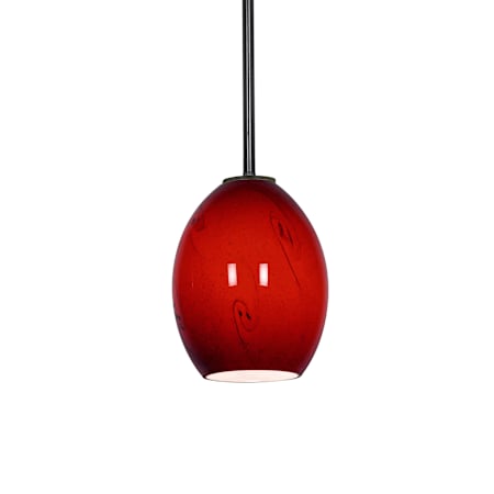 Access Lighting Janine 1 Light Oil Rubbed Bronze Downrod Pendant Oil Rubbed Bronze / Ruby Sky