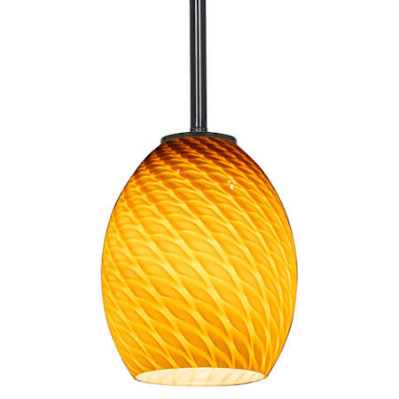 Access Lighting Brandy FireBird 1 Light LED Pendant - 6" Wide with Amber Glass Shade Oil Rubbed Bronze