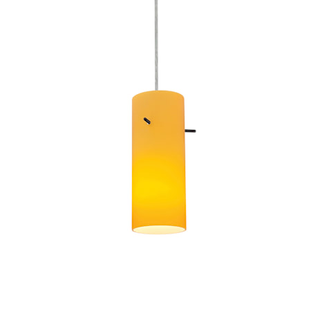 Access Lighting Sydney 1 Light Mini Pendant Brushed Steel / Amber