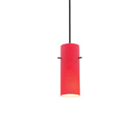 Access Lighting Cylinder 1 Light LED Pendant - 4" Wide with Red Glass Shade Oil Rubbed Bronze