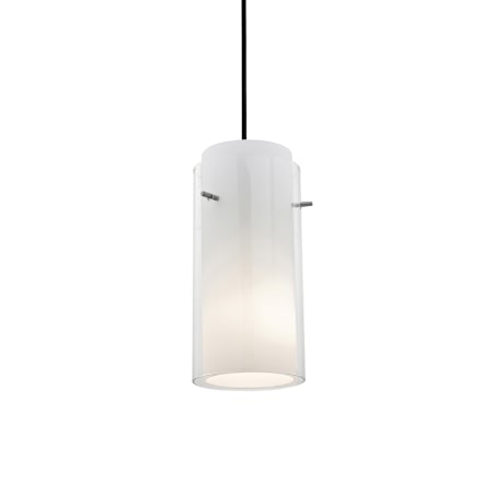 Access Lighting Glass n Glass Cylinder 1 Light LED Pendant - 5" Wide with Clear and Opal Glass Shade Oil Rubbed Bronze