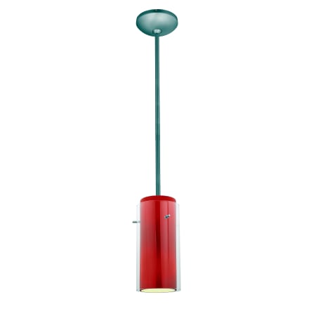 Access Lighting Glass`n Glass Cylinder 5" Wide LED Mini Pendant Brushed Steel