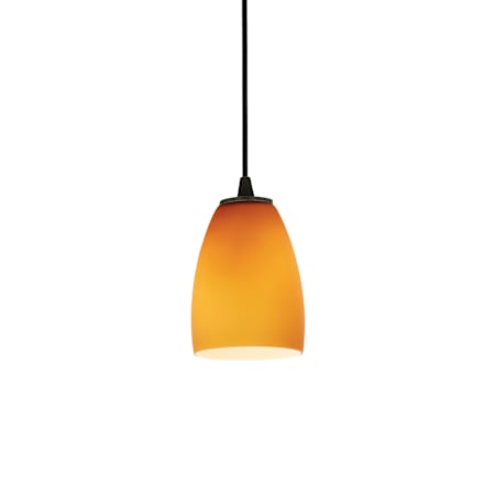 Access Lighting Sherry 1 Light LED Pendant - 5" Wide with Amber Glass Shade Oil Rubbed Bronze