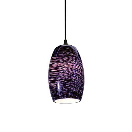 Access Lighting Chianti 1 Light LED Pendant - 5" Wide with Purple Swirl Glass Shade Oil Rubbed Bronze