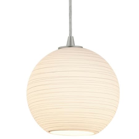 Access Lighting Japanese Lantern 8" Wide Mini Pendant with Glass Shade Brushed Steel