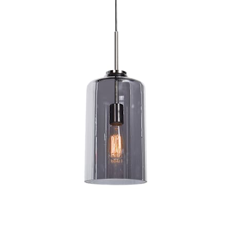Access Lighting Simplicite Single Light 7" Wide Mini Pendant Black Chrome