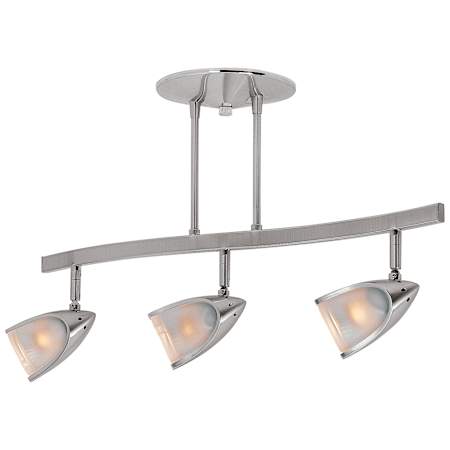 Access Lighting Comet 3 Light 21" Wide LED Fixed Rail Ceiling Fixture Brushed Steel