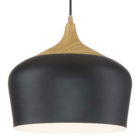 Access Lighting Blend 12" Wide LED Pendant - 3000K Black / Wood Grain