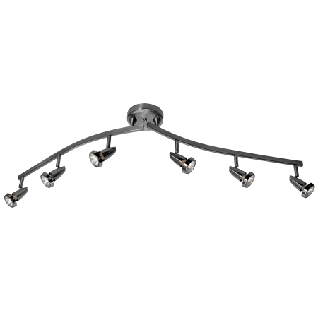 Access Lighting Mirage 6 Light 49" Wide LED Fixed Rail Ceiling Fixture Brushed Steel