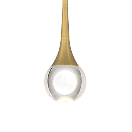 Access Lighting Georgia 4" Wide LED Mini Pendant Antique Brushed Brass / Crystal Clear
