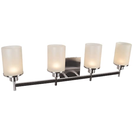 Access Lighting Perch 4 Light 31" Wide Integrated LED Bathroom Vanity Light Brushed Steel / Cream Silk